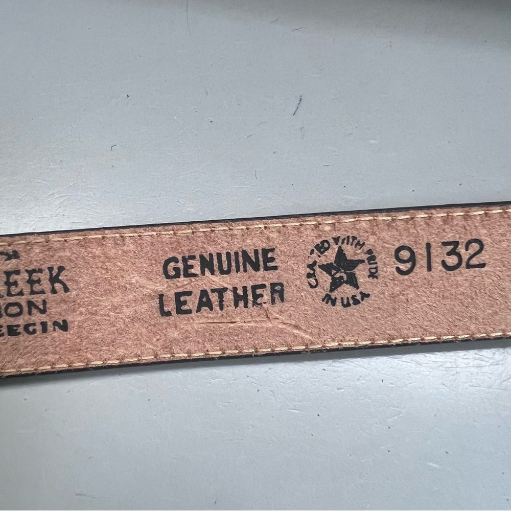 Silver Creek LEEGIN LEATHER Size 32 BELT Southwestern STEER - Picture 9 of 15